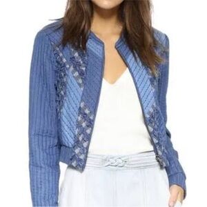 Rebecca Taylor Navy Quilted Blazer